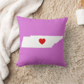 オーキッドとホワイトテネシーと赤いハート クッション (ブランケット)