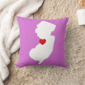 オーキッドとホワイトニュージャージーと赤いハート クッション (ブランケット)