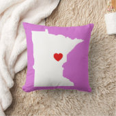 オーキッドとホワイトミネソタと赤いハート クッション (ブランケット)