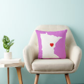 オーキッドとホワイトミネソタと赤いハート クッション (椅子)