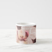 オーキッドのワードクラウドタイポグラフィ,フローラ，花 エスプレッソカップ (正面)