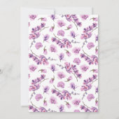 オーキッドの招待状、ベビーシャワー、誕生日 招待状 (裏面)