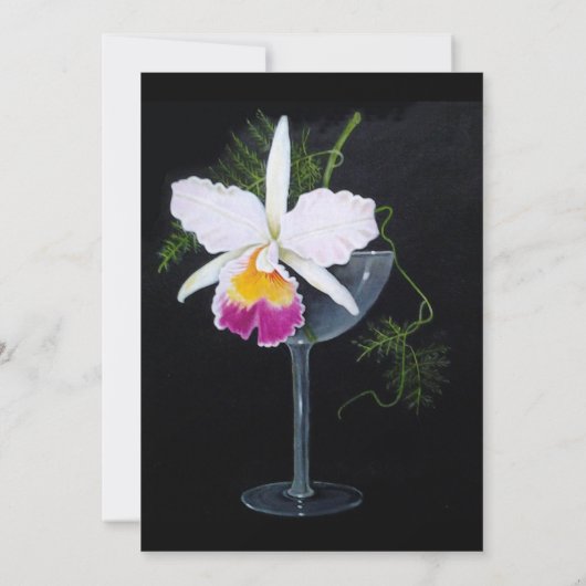 オーキッドをテーマにした結婚式パーソナライズされた会 招待状 (裏面)