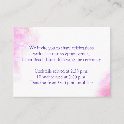 オーキッドアート結婚パープルの情報エンクロージャカード エンクロージャーカード (裏面)