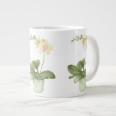 オーキッドイングリーンポット植物大マグ ジャンボコーヒーマグカップ (正面右)