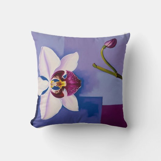 オーキッドウィスパーズ:白と紫のトーンのパステル クッション (正面)