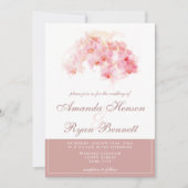 オーキッドウォーターカラーテラコッタフラワー結婚ズ 招待状 (正面)