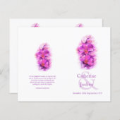 オーキッドウォーターカラーパープルピンク結婚式 プログラム (正面/裏面)