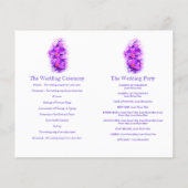 オーキッドウォーターカラーパープル結婚式 プログラム (裏面)