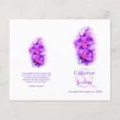 オーキッドウォーターカラーパープル結婚式 プログラム (正面)