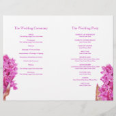 オーキッドウォーターカラーピンクフラットウェディングプログラム (裏面)