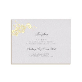 オーキッドウズアイボリーフォーマルクラシックウェディングレセプション 箔シーズンポストカード