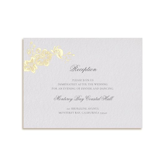 オーキッドウズアイボリーフォーマルクラシックウェディングレセプション 箔シーズンポストカード