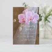 オーキッドエレガンス素朴カントリーバーンウェディングRSVP 出欠カード (スタンド正面)