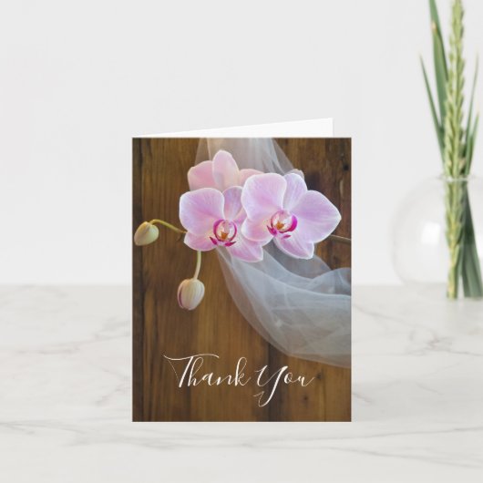 オーキッドエレガンス素朴カントリー結婚式ありがとう サンキューカード (正面)