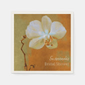 オーキッドオンオレンジテクスチャカスタムブライダルシャワー スタンダードカクテルナプキン (正面)