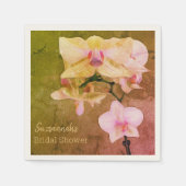 オーキッドオンオレンジテクスチャカスタムブライダルシャワー スタンダードカクテルナプキン (正面)