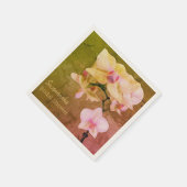 オーキッドオンオレンジテクスチャカスタムブライダルシャワー スタンダードカクテルナプキン (角)