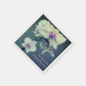 オーキッドオンブルーカスタムブライダルシャワー スタンダードカクテルナプキン (角)