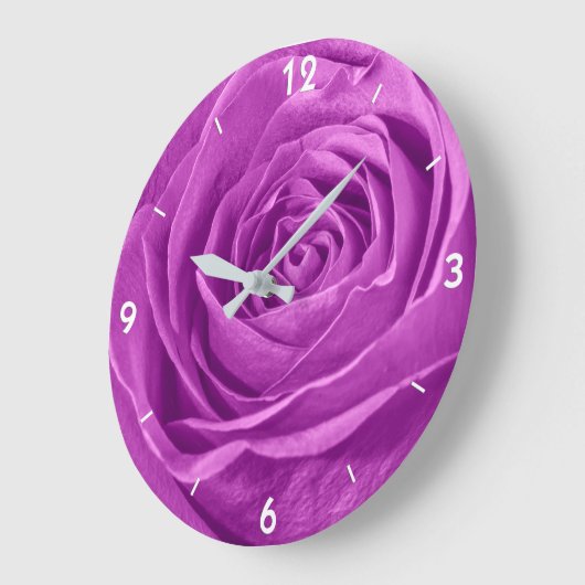 オーキッドカラーバラ抽象芸術花の写真 ラージ壁時計 (傾斜)