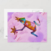 オーキッドカラー雪のフラワーレインボーカエル ポストカード (正面/裏面)