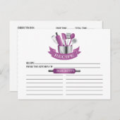 オーキッドキッチンツールブライダルシャワーレシピカード ポストカード (正面/裏面)