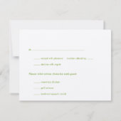 オーキッドグリーン・エクルーのモダンな結婚式の出欠返信カード 招待状 (裏面)