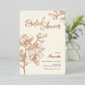 オーキッドゴールデンモーメント | 結婚s |ブライダルシャワー 箔招待状 (立ち正面)