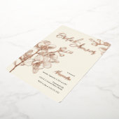 オーキッドゴールデンモーメント | 結婚s |ブライダルシャワー 箔招待状 (回転した状態)