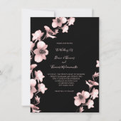 オーキッドサングリアティントオンブラック結婚式招待状 招待状 (正面)