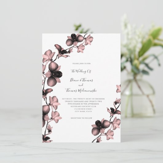 オーキッドサングリアティント結婚式招待状 招待状 (スタンド正面)