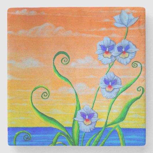 オーキッドサンセット ストーンコースター (正面)