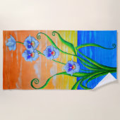 オーキッドサンセット ビーチタオル (正面)