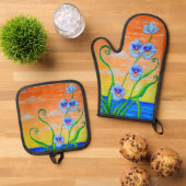 オーキッドサンセット 鍋つかみ&鍋敷きセット (トップダウン)