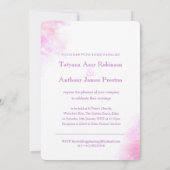 オーキッドスタイルの水色パープルピンク結婚ズ 招待状 (裏面)