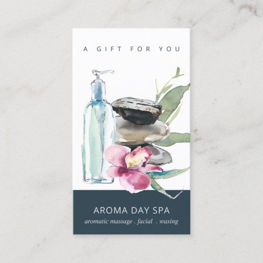 オーキッドストーンスパマッサージセラピーギフト券 名刺 (正面)