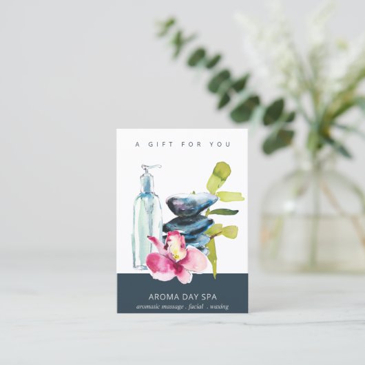 オーキッドストーンスパマッサージセラピーギフト券 名刺 (スタンド正面)