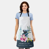 オーキッドストーン海軍の水色スパマッサージセラピー エプロン (着用した状態)