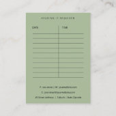 オーキッドストーン海軍の水色スパマッサージセラピー 予約カード (裏面)