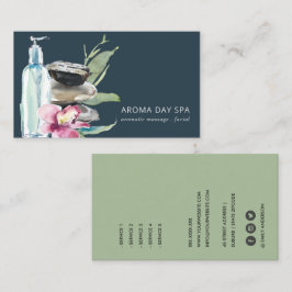オーキッドストーン海軍の水色スパマッサージセラピー 名刺
