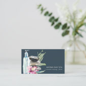 オーキッドストーン海軍の水色スパマッサージセラピー 名刺 (スタンド正面)