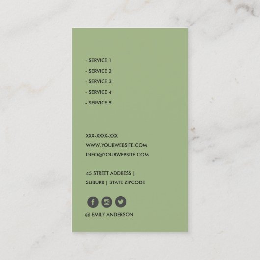 オーキッドストーン海軍の水色スパマッサージセラピー 名刺 (裏面)