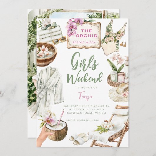 オーキッドスパ週末 招待状 (正面/裏面)