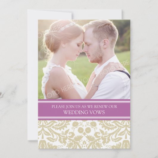オーキッドタンフォト結婚の誓い更新招待状 招待状 (正面)