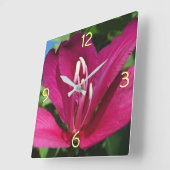 オーキッドツリーブロッサムトロピカルフローラ スクエア壁時計 (傾斜)