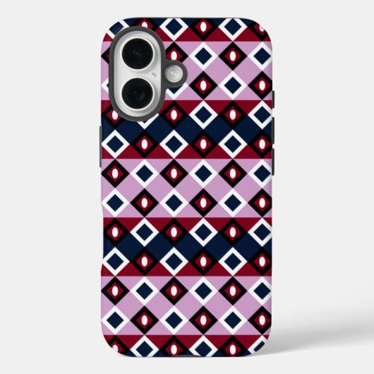 オーキッドネイビープレイドキルトスクエアダイアモンタイル Case-Mate iPhoneケース (裏面)