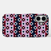 オーキッドネイビープレイドキルトスクエアダイアモンタイル Case-Mate iPhoneケース (裏面 (横))