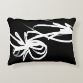 オーキッドノワール:抽象芸術ブラック&ホワイト アクセントクッション (正面)