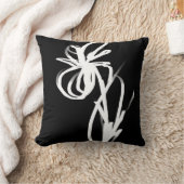 オーキッドノワール:抽象芸術ブラック&ホワイト クッション (ブランケット)