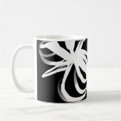 オーキッドノワール：抽象芸術ブラック&ホワイト コーヒーマグカップ (左)